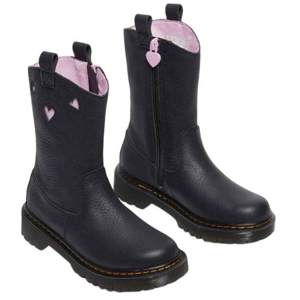 Dr. Martens JUNIOR HEART NAPPA PATENT LEATHER PULL-ON BOOTS NWOT